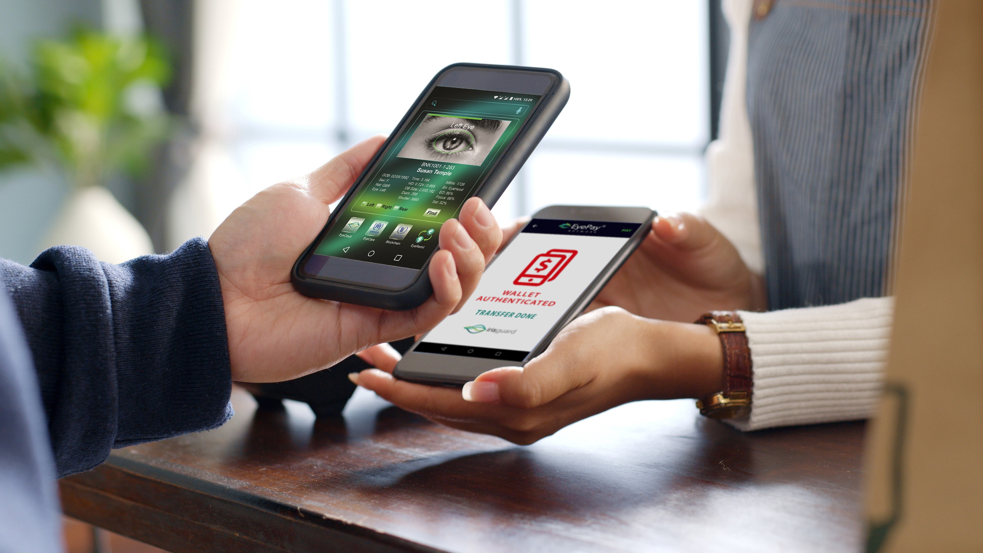 EyePay® Phone / Mobile Wallet Authentication